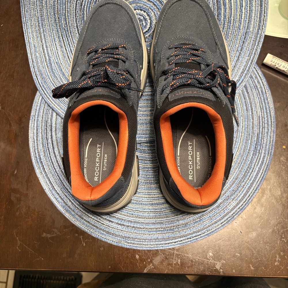 Rockport Men's Navy and Tangerine Sneakers